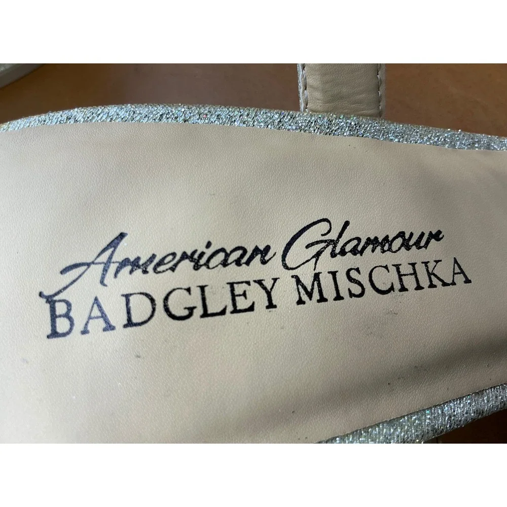 American Glamour Badgley Mischka Londyn Women 8.5 Gold Rhinestone Heel